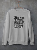 "She Who Kneels" Faith Graphic Sweatshirt